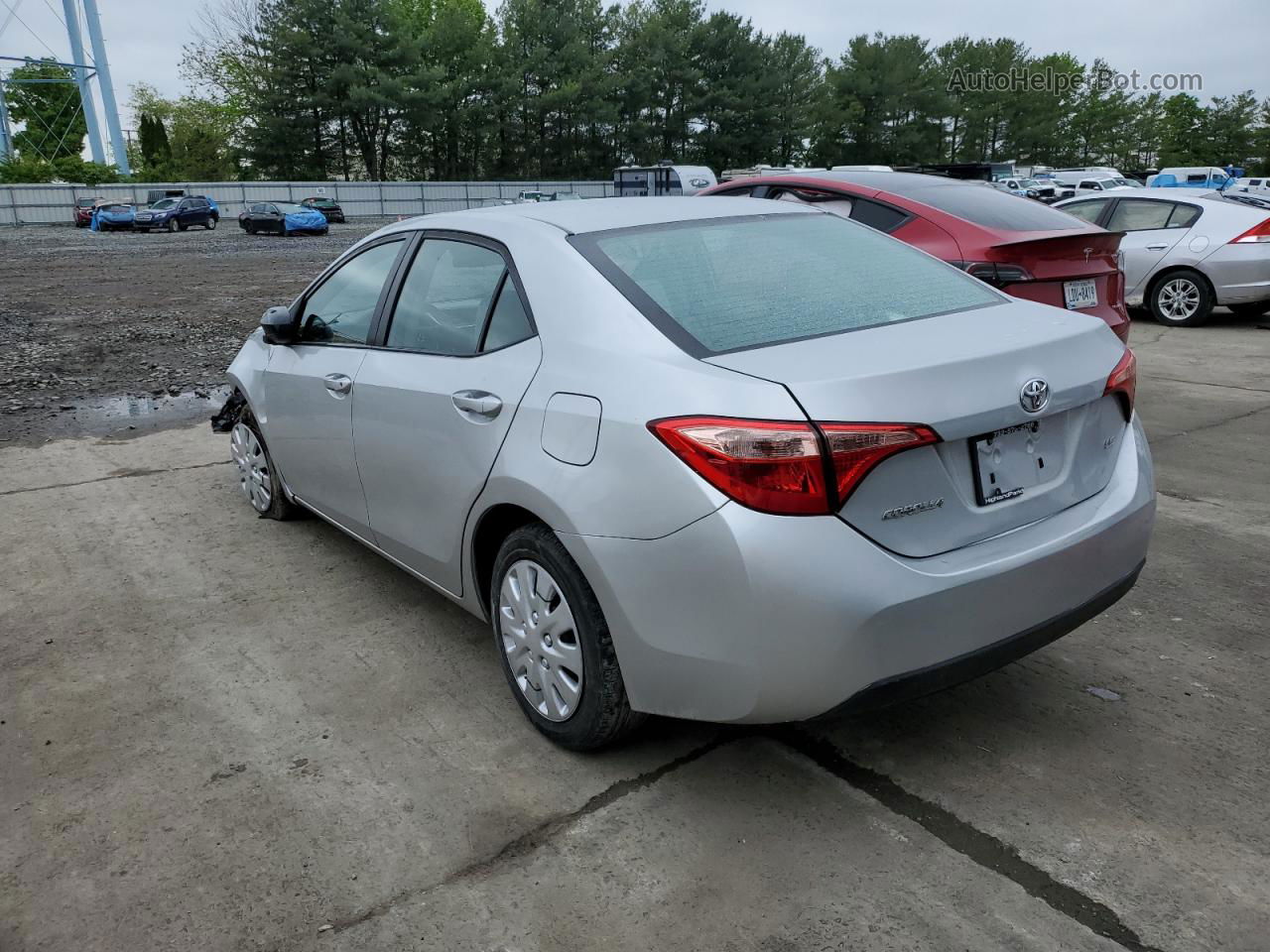 2019 Toyota Corolla L Silver vin: 5YFBURHE7KP935008