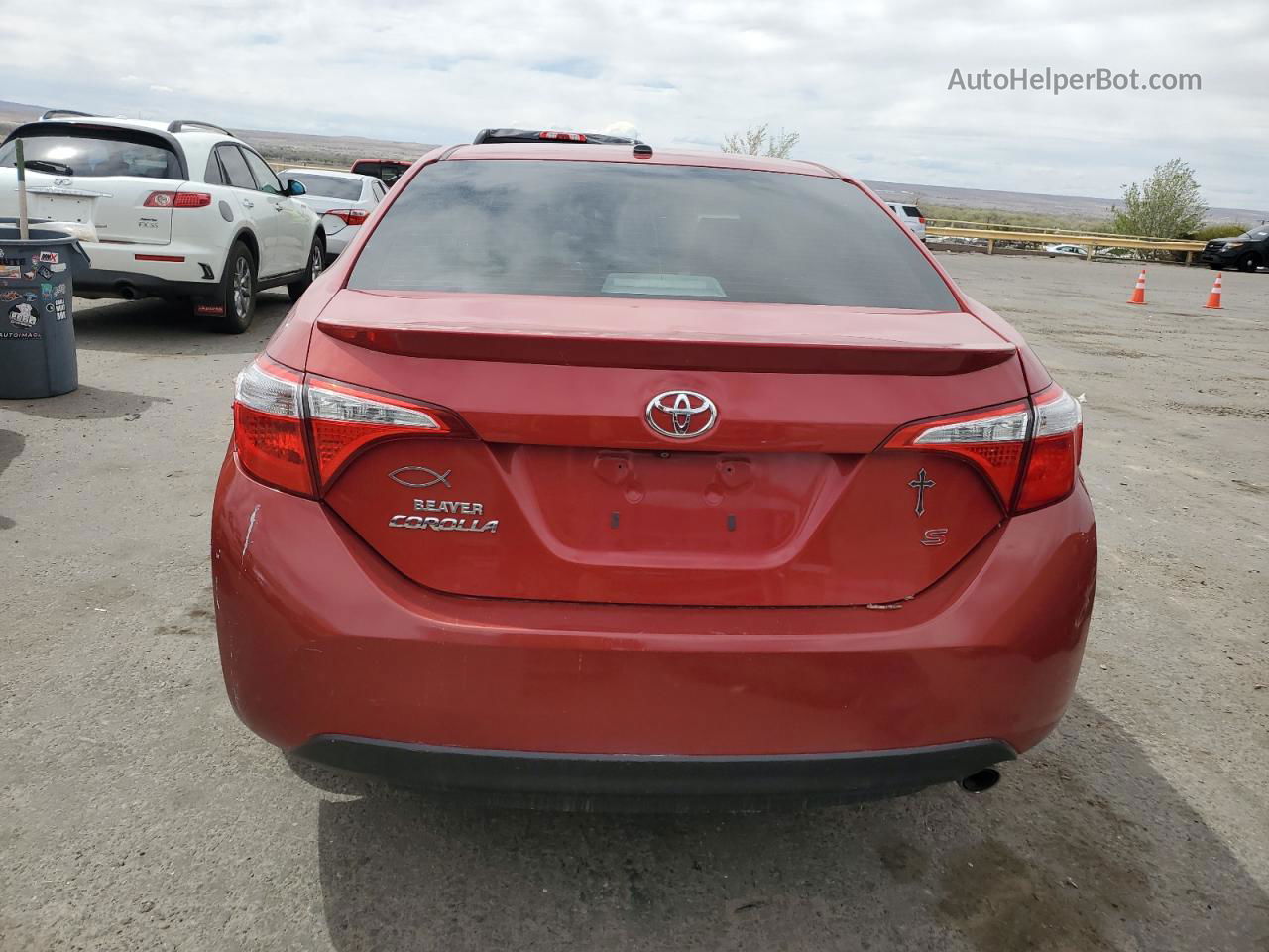 2014 Toyota Corolla L Red vin: 5YFBURHE8EP106260