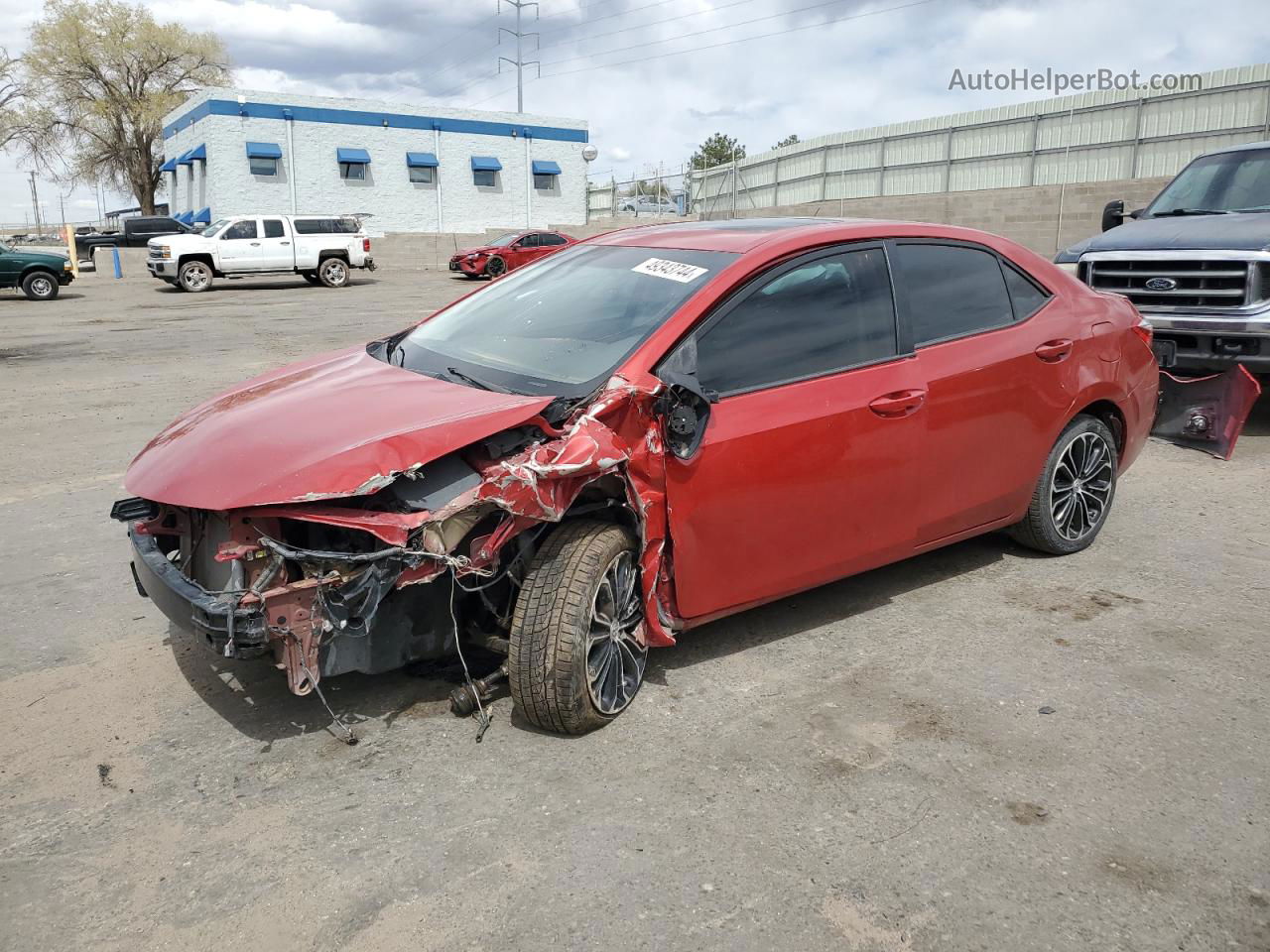 2014 Toyota Corolla L Red vin: 5YFBURHE8EP106260