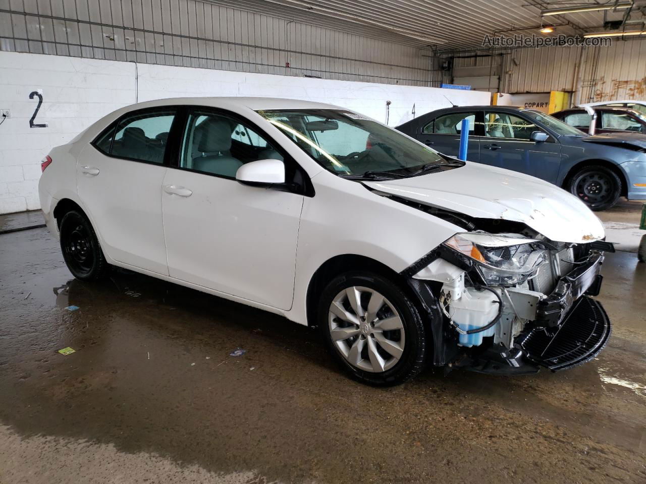 2014 Toyota Corolla L White vin: 5YFBURHE8EP118599