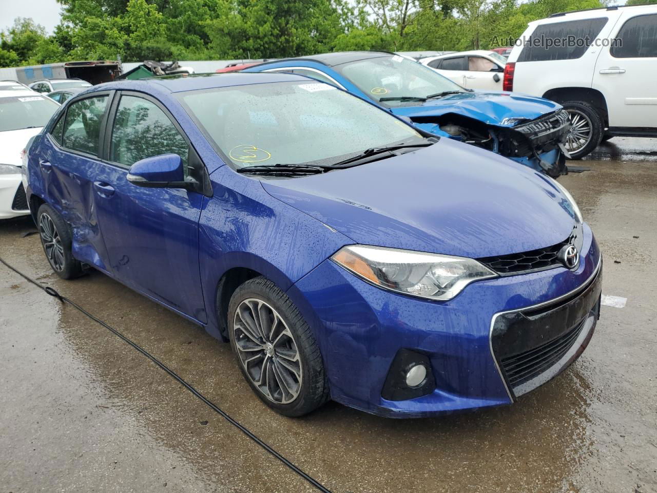 2015 Toyota Corolla L Blue vin: 5YFBURHE8FP197970