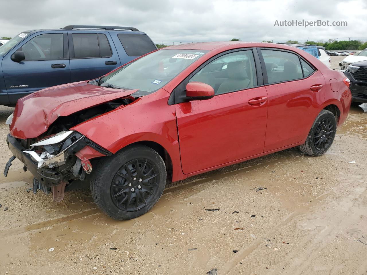 2015 Toyota Corolla L Red vin: 5YFBURHE8FP259769