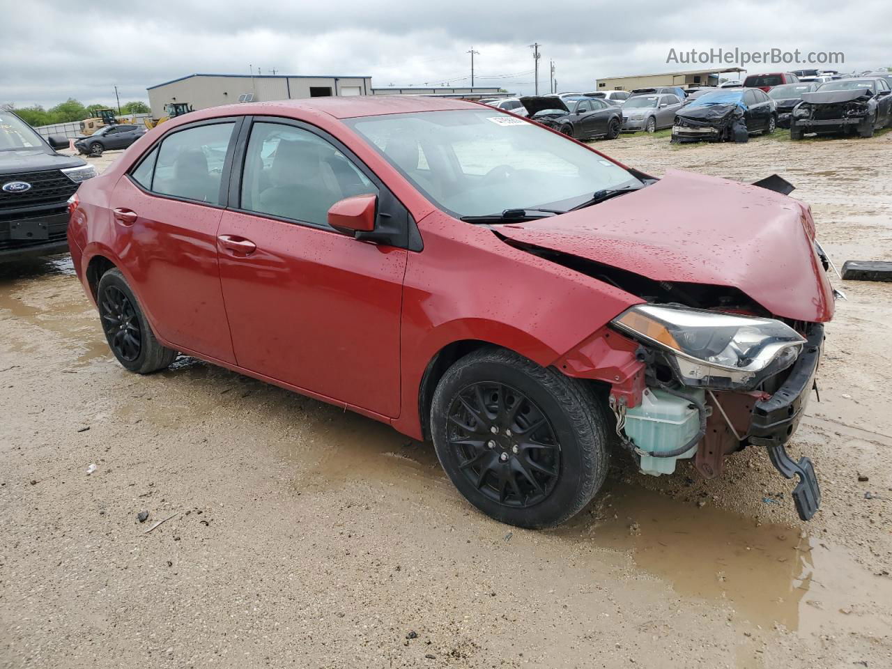 2015 Toyota Corolla L Red vin: 5YFBURHE8FP259769