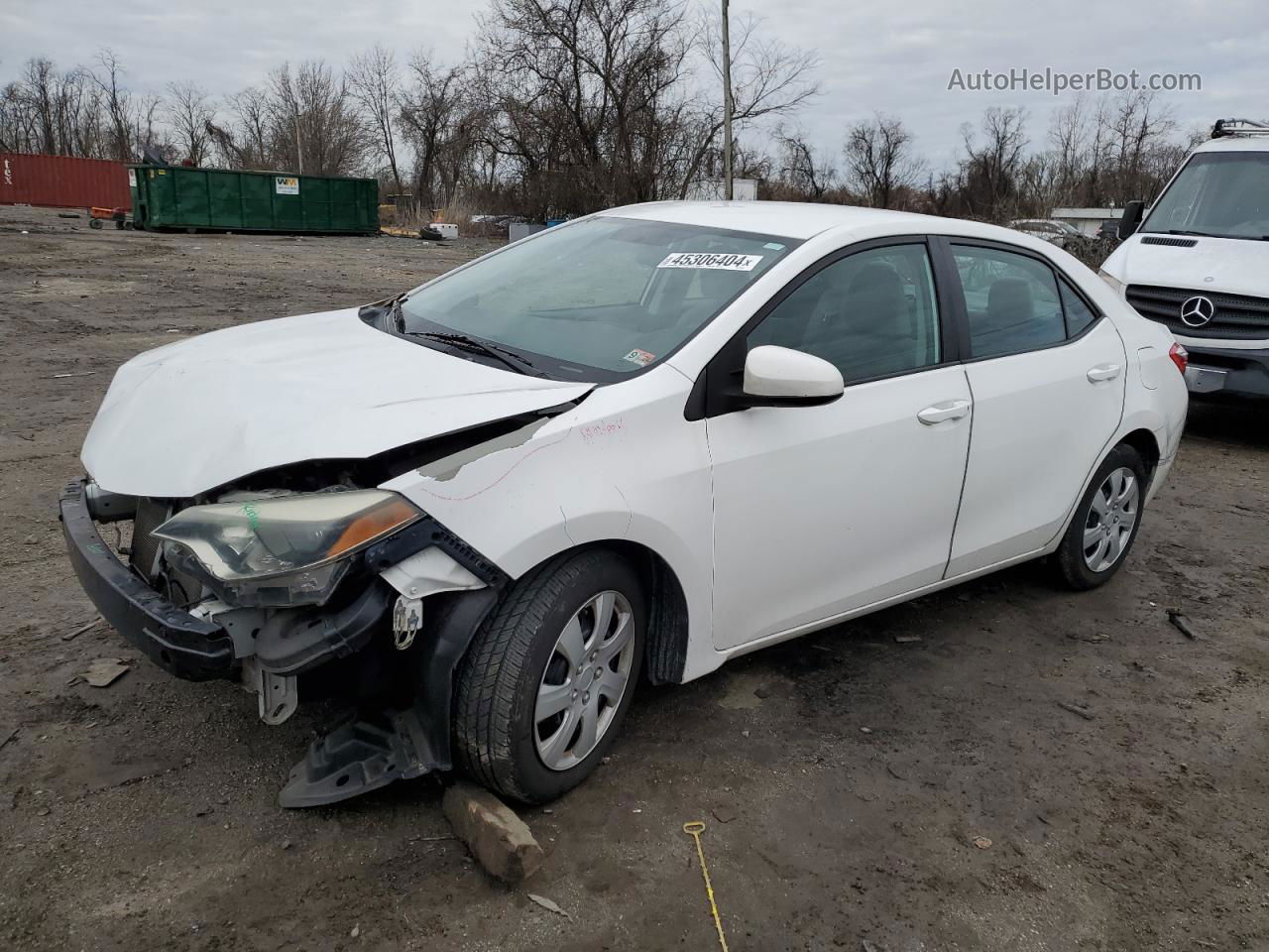 2015 Toyota Corolla L White vin: 5YFBURHE8FP294795