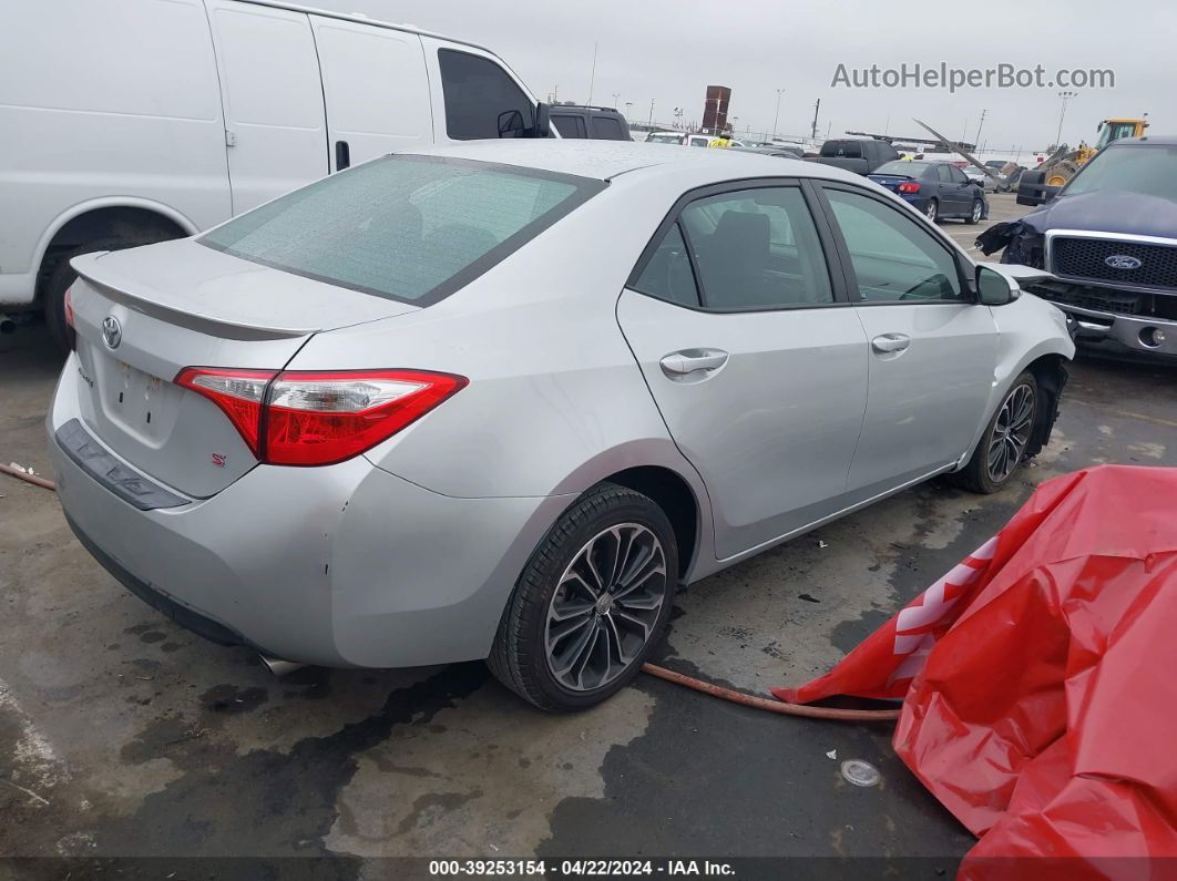 2015 Toyota Corolla S Plus Silver vin: 5YFBURHE8FP303172