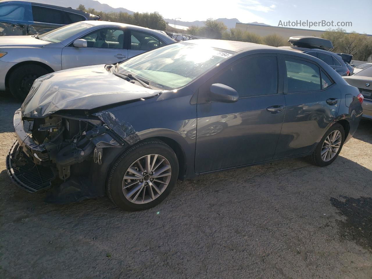 2015 Toyota Corolla L Blue vin: 5YFBURHE8FP344370