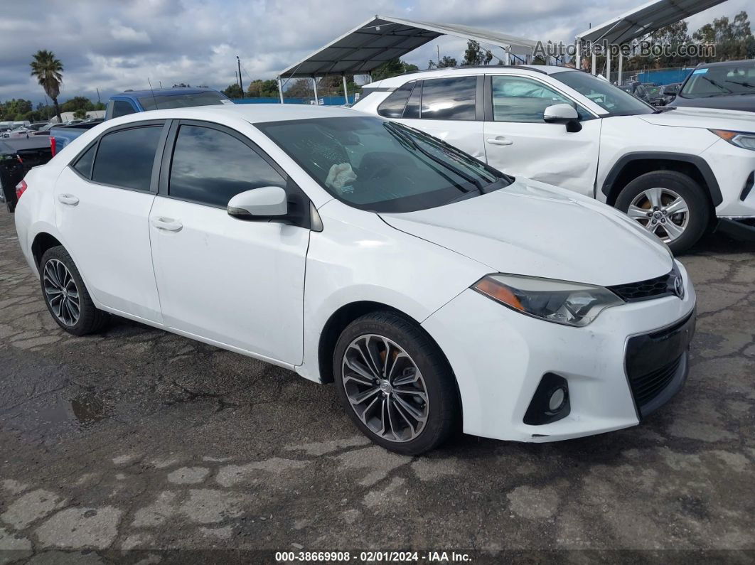 2015 Toyota Corolla S Plus White vin: 5YFBURHE8FP346989