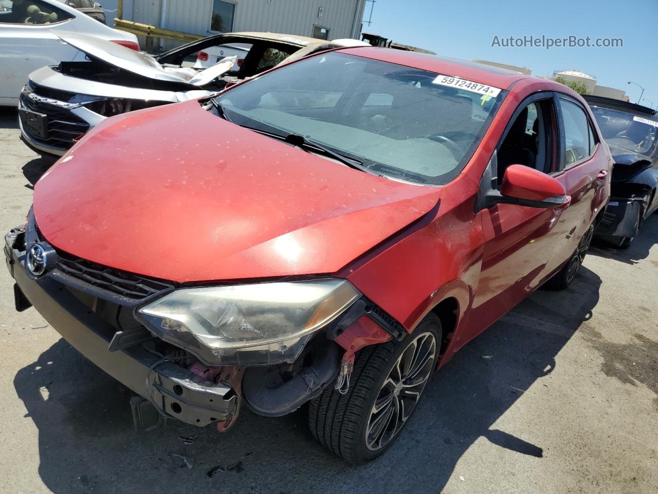 2015 Toyota Corolla L Red vin: 5YFBURHE8FP353778