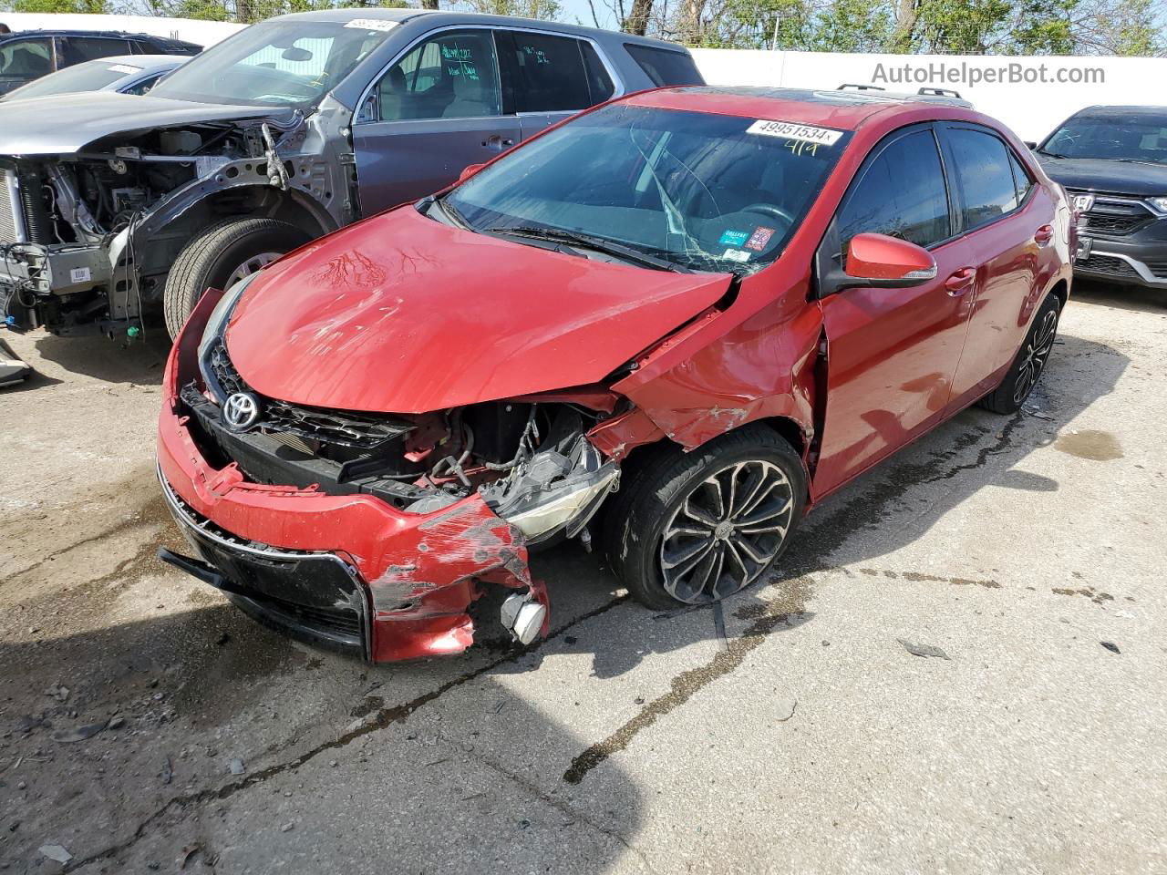 2015 Toyota Corolla L Red vin: 5YFBURHE8FP362898