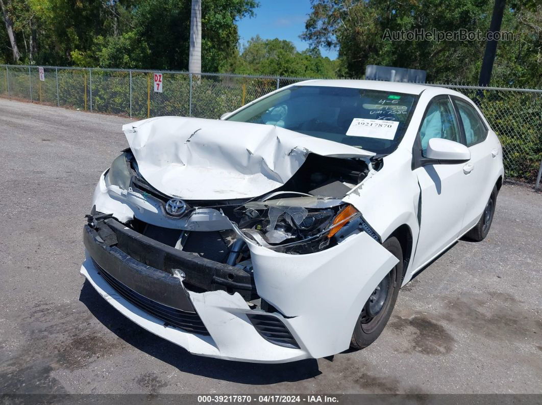 2016 Toyota Corolla Le Белый vin: 5YFBURHE8GP467586