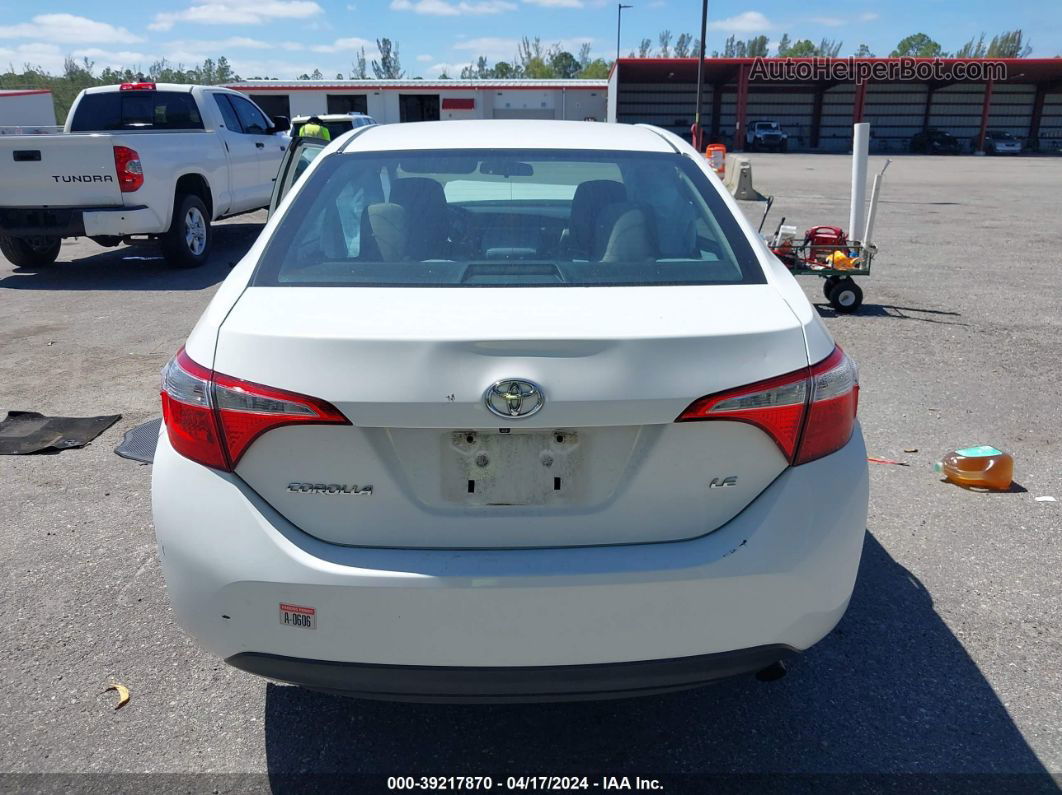 2016 Toyota Corolla Le White vin: 5YFBURHE8GP467586