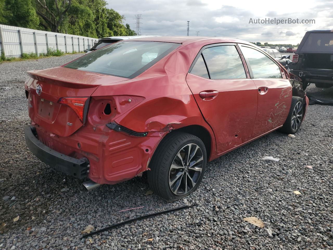 2017 Toyota Corolla L Red vin: 5YFBURHE8HP597207