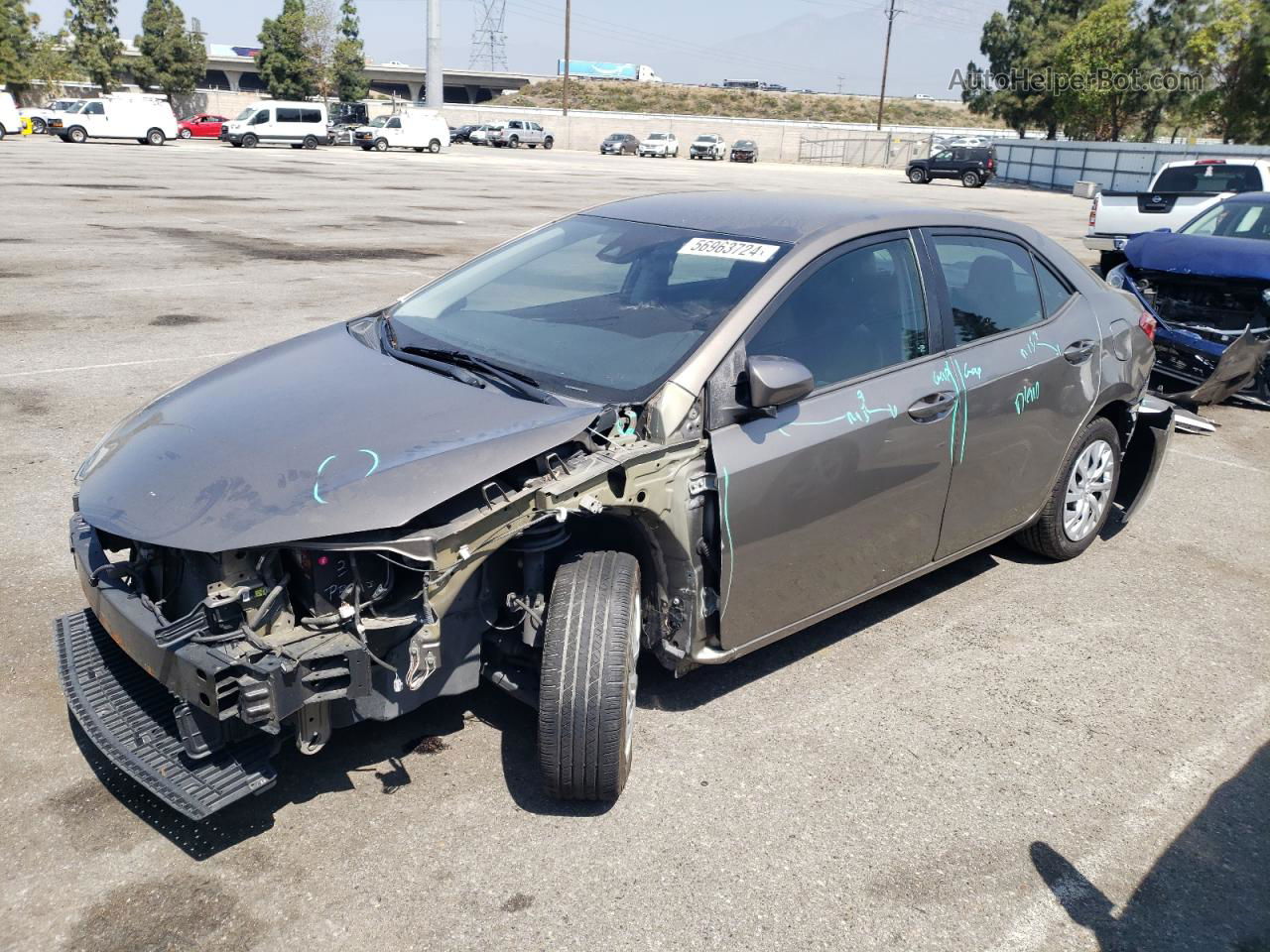 2017 Toyota Corolla L Gray vin: 5YFBURHE8HP628391