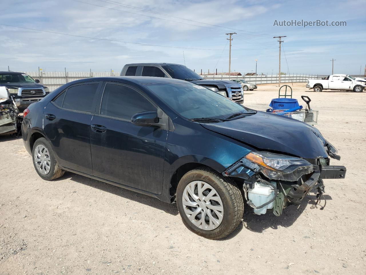 2019 Toyota Corolla L Blue vin: 5YFBURHE8KP923501