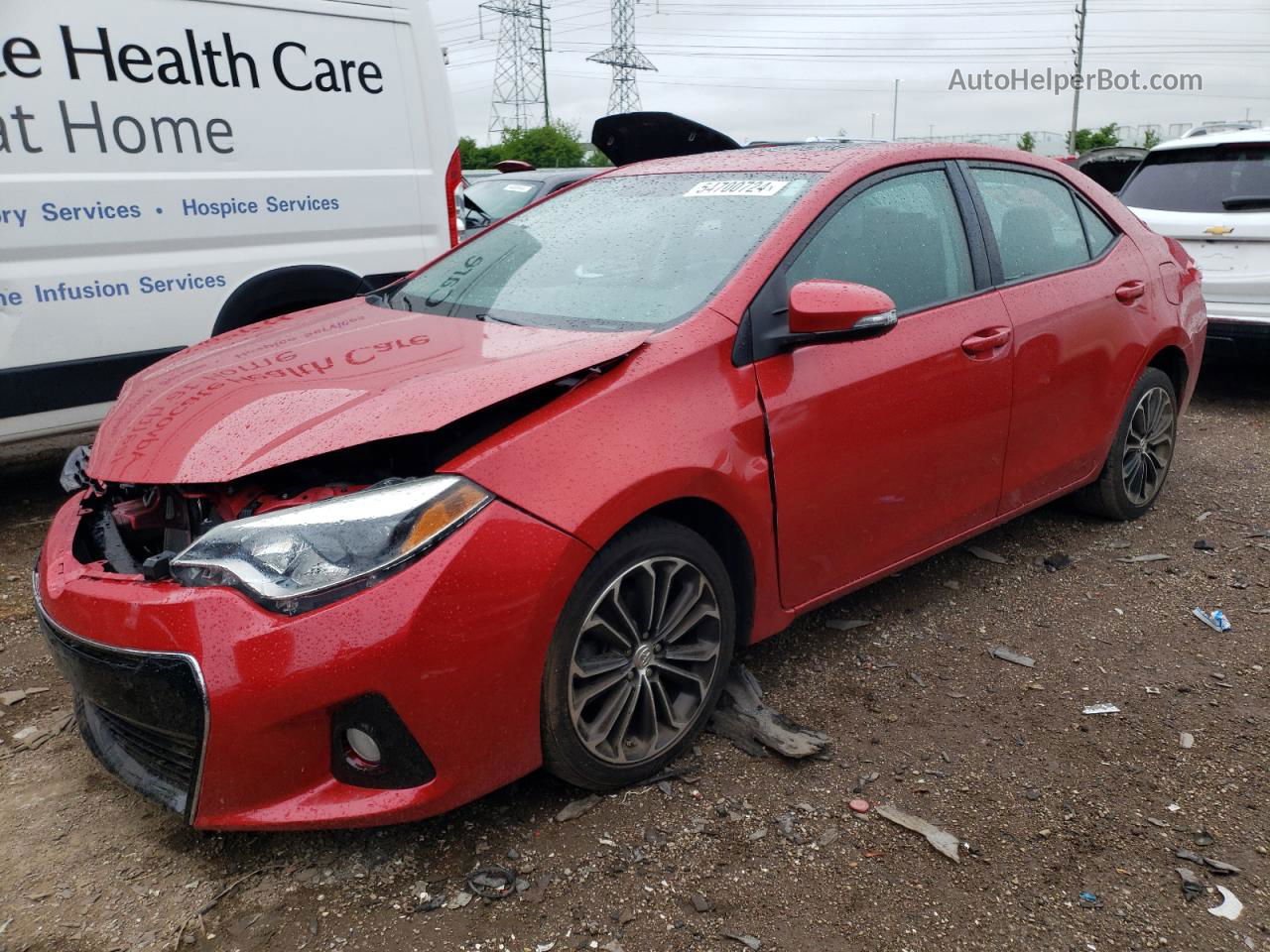 2014 Toyota Corolla L Red vin: 5YFBURHE9EP030886