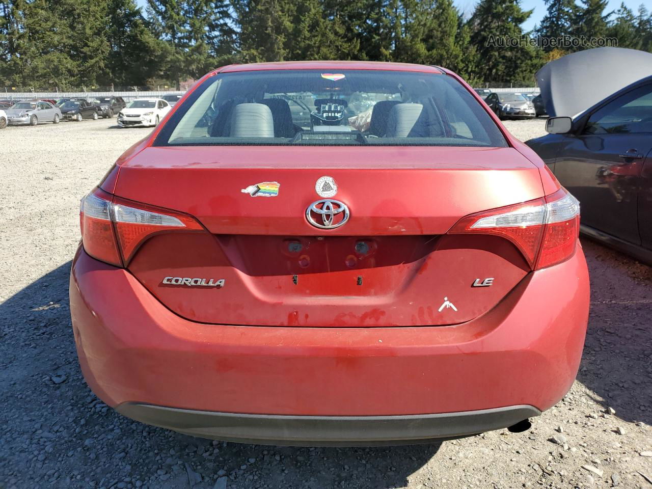 2014 Toyota Corolla L Red vin: 5YFBURHE9EP158867