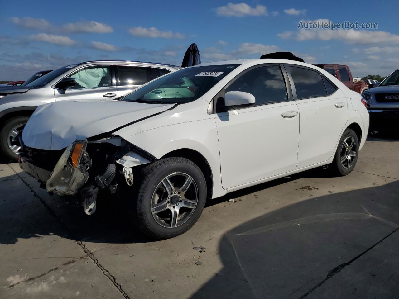 2014 Toyota Corolla L Белый vin: 5YFBURHE9EP174776