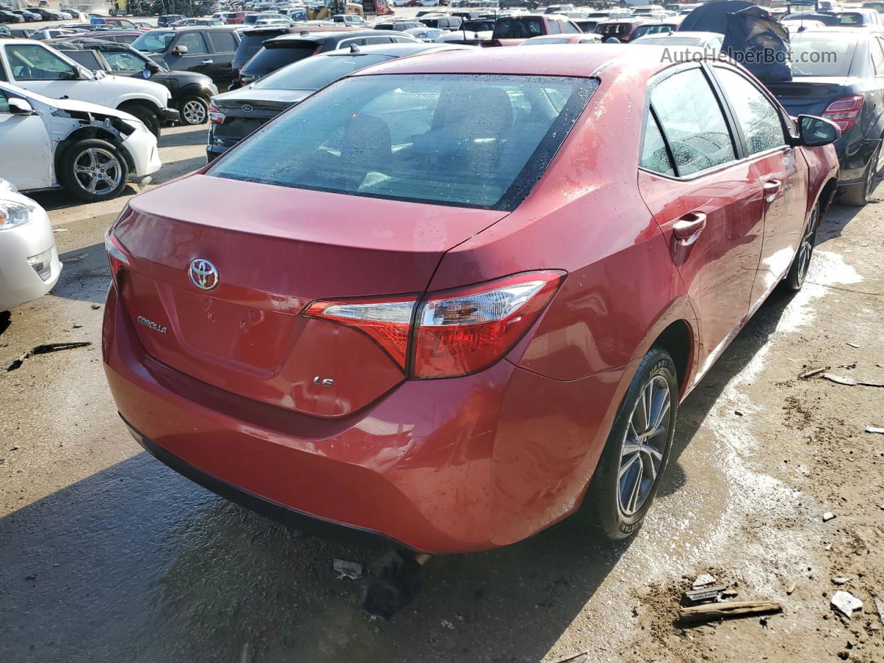 2016 Toyota Corolla L Красный vin: 5YFBURHE9GP375239