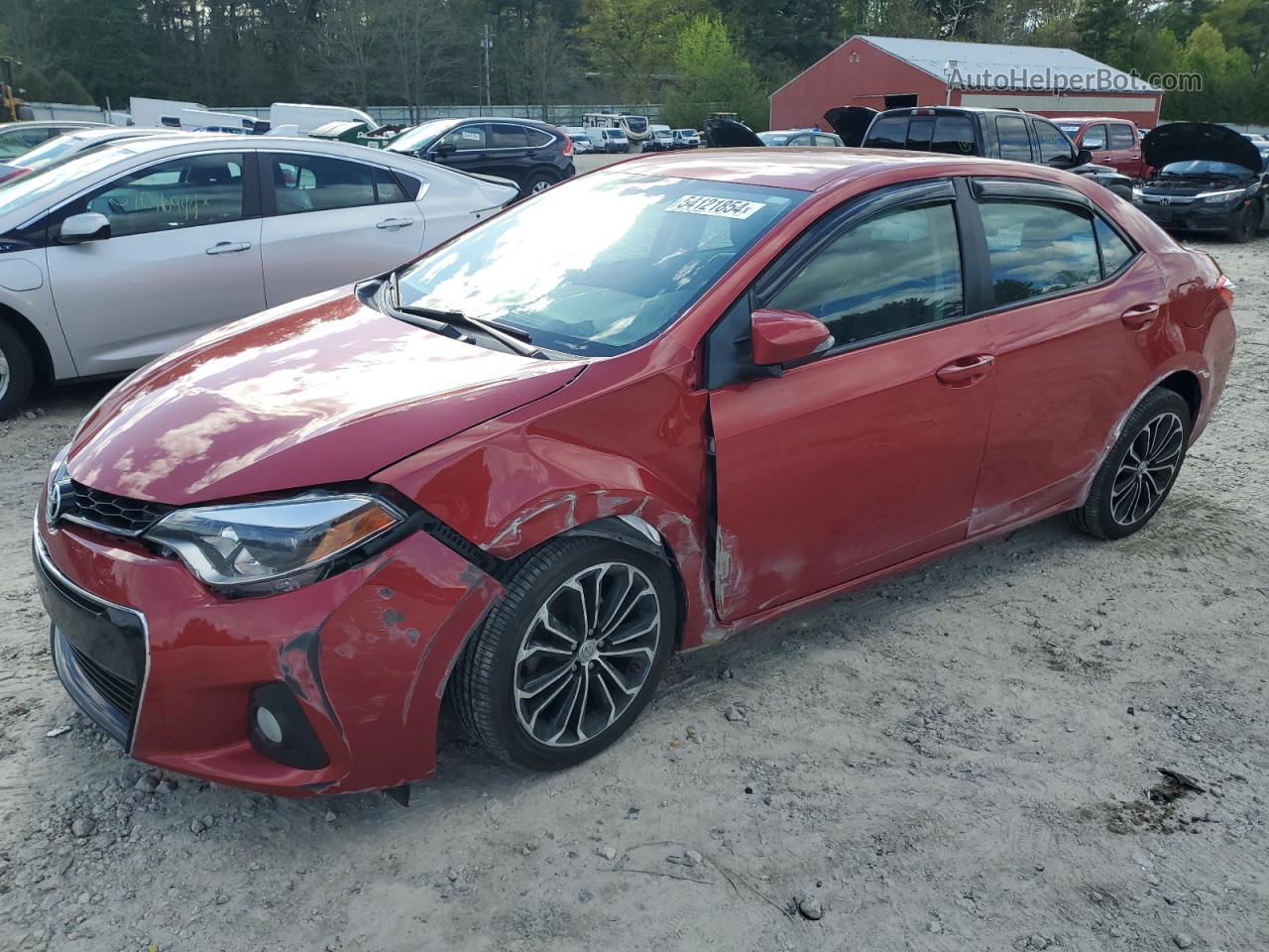 2016 Toyota Corolla L Red vin: 5YFBURHE9GP407218