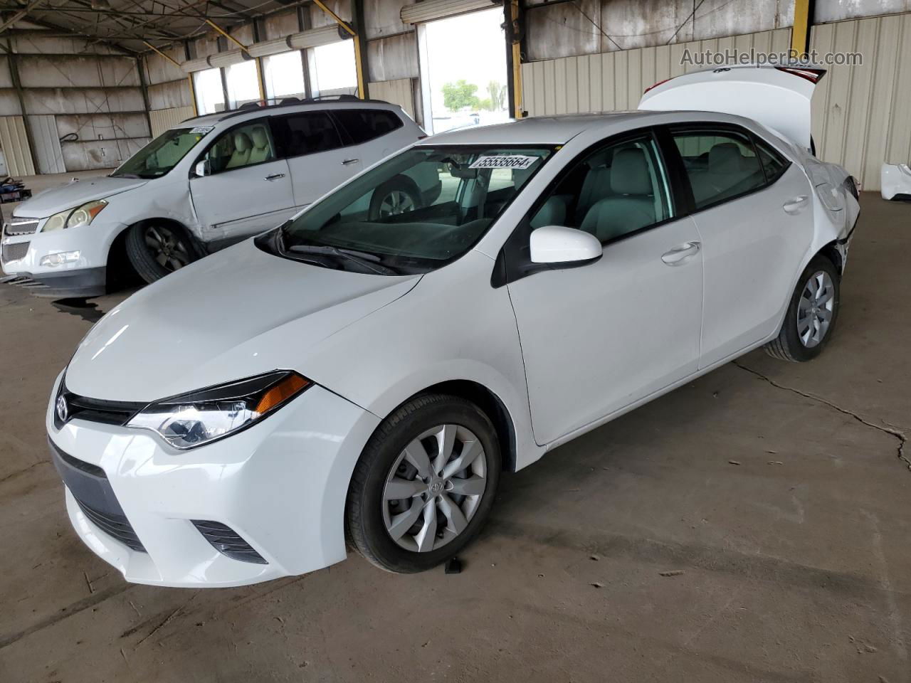 2016 Toyota Corolla L White vin: 5YFBURHE9GP539704