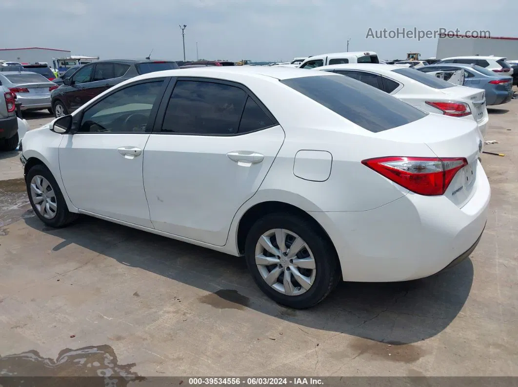 2016 Toyota Corolla Le White vin: 5YFBURHE9GP542389