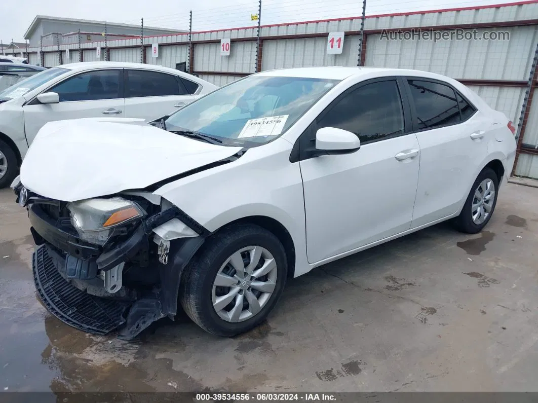 2016 Toyota Corolla Le White vin: 5YFBURHE9GP542389