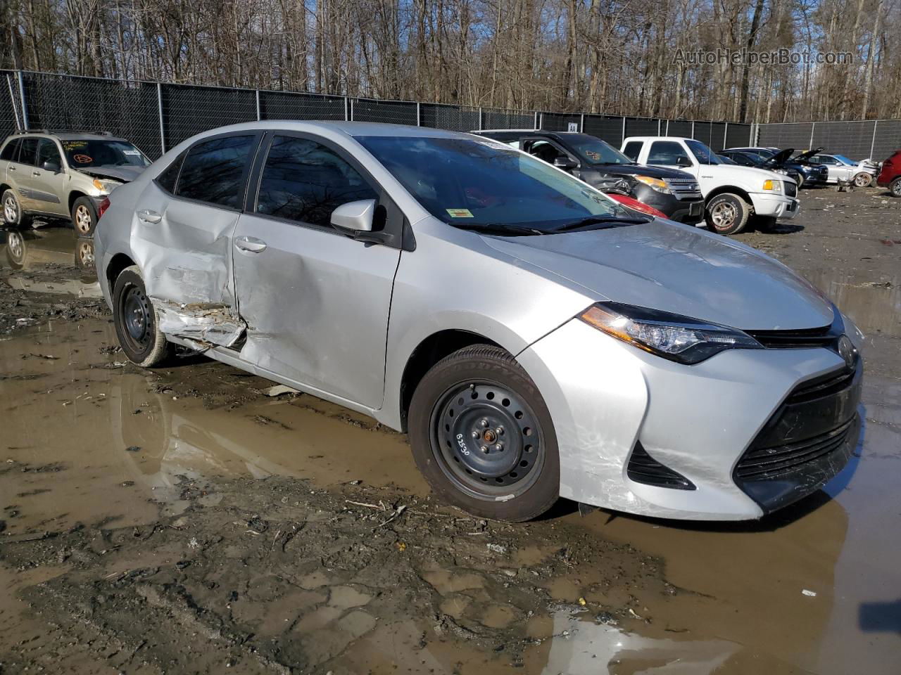 2017 Toyota Corolla L Silver vin: 5YFBURHE9HP582733