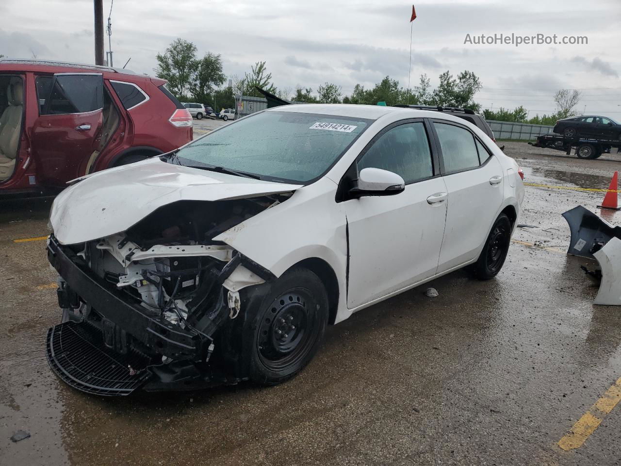 2014 Toyota Corolla L Белый vin: 5YFBURHEXEP016205