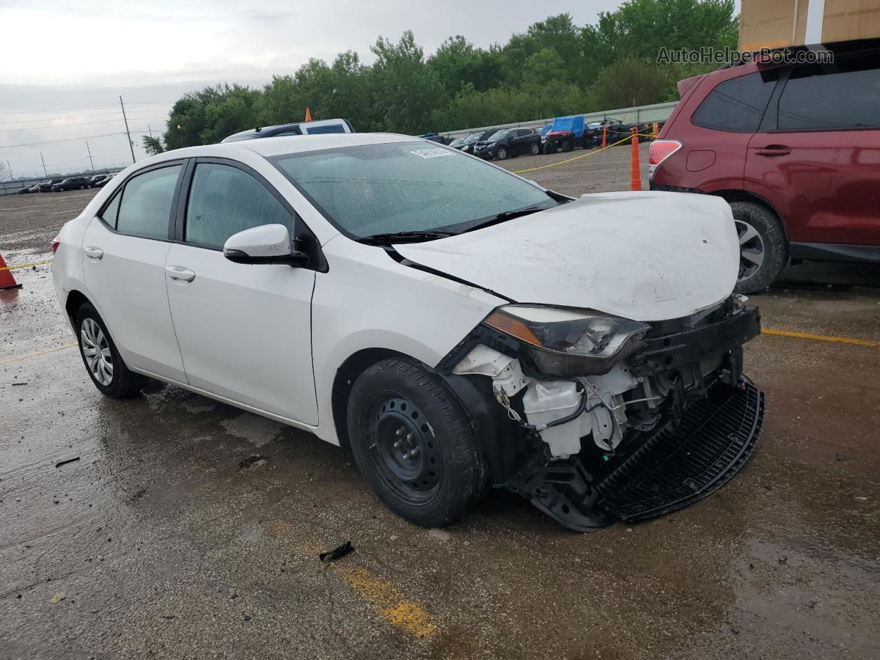 2014 Toyota Corolla L White vin: 5YFBURHEXEP016205