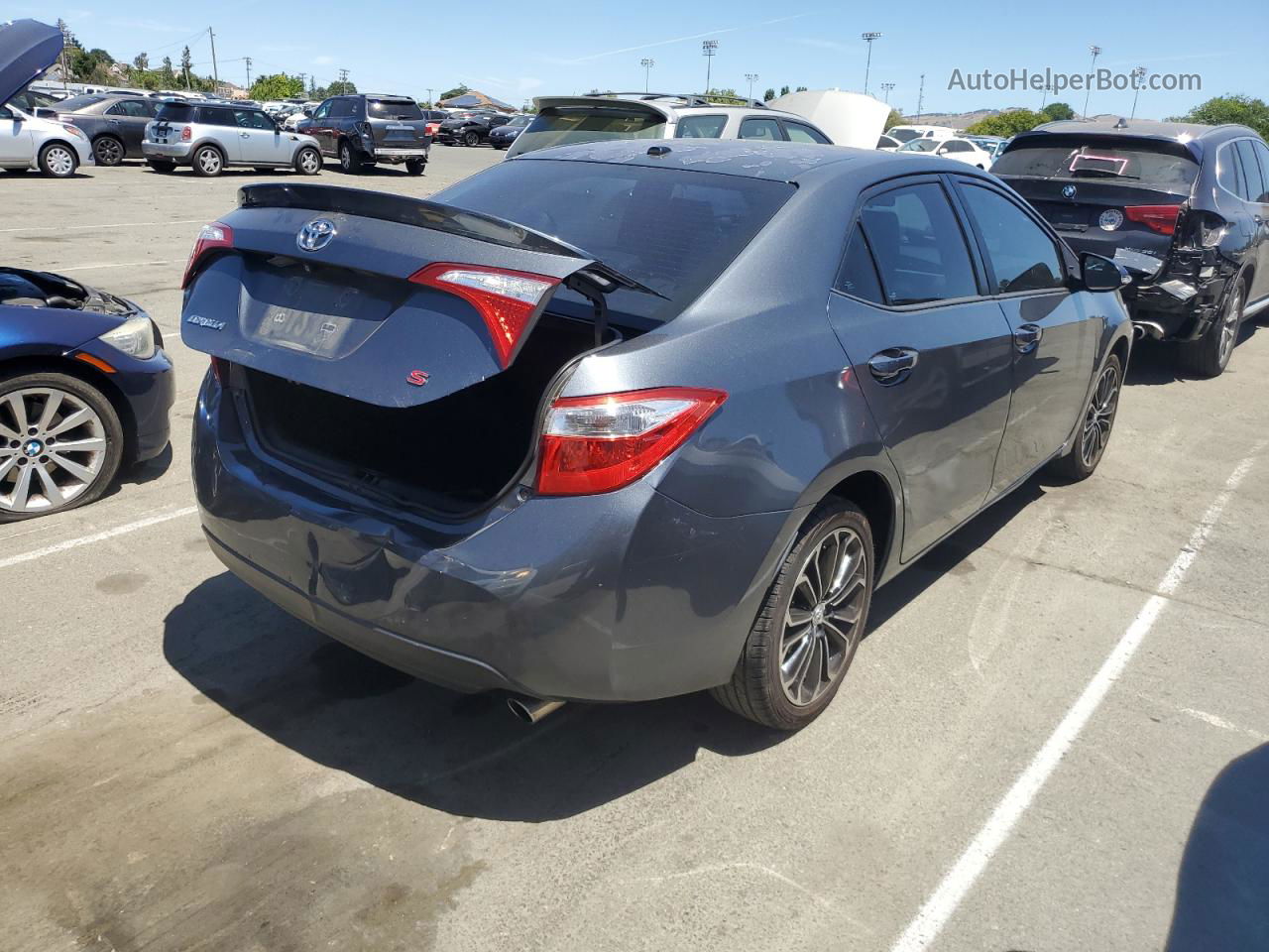 2014 Toyota Corolla L Gray vin: 5YFBURHEXEP085072