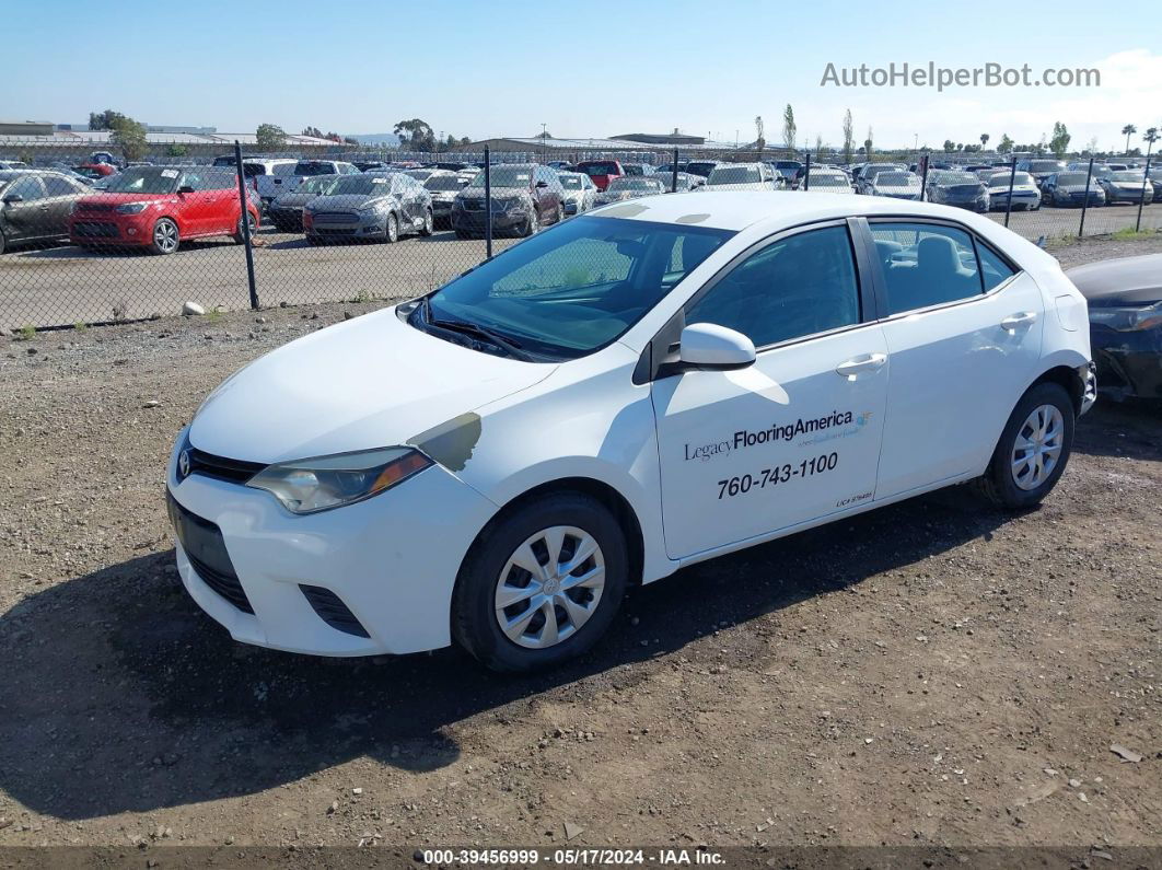 2014 Toyota Corolla L White vin: 5YFBURHEXEP098582