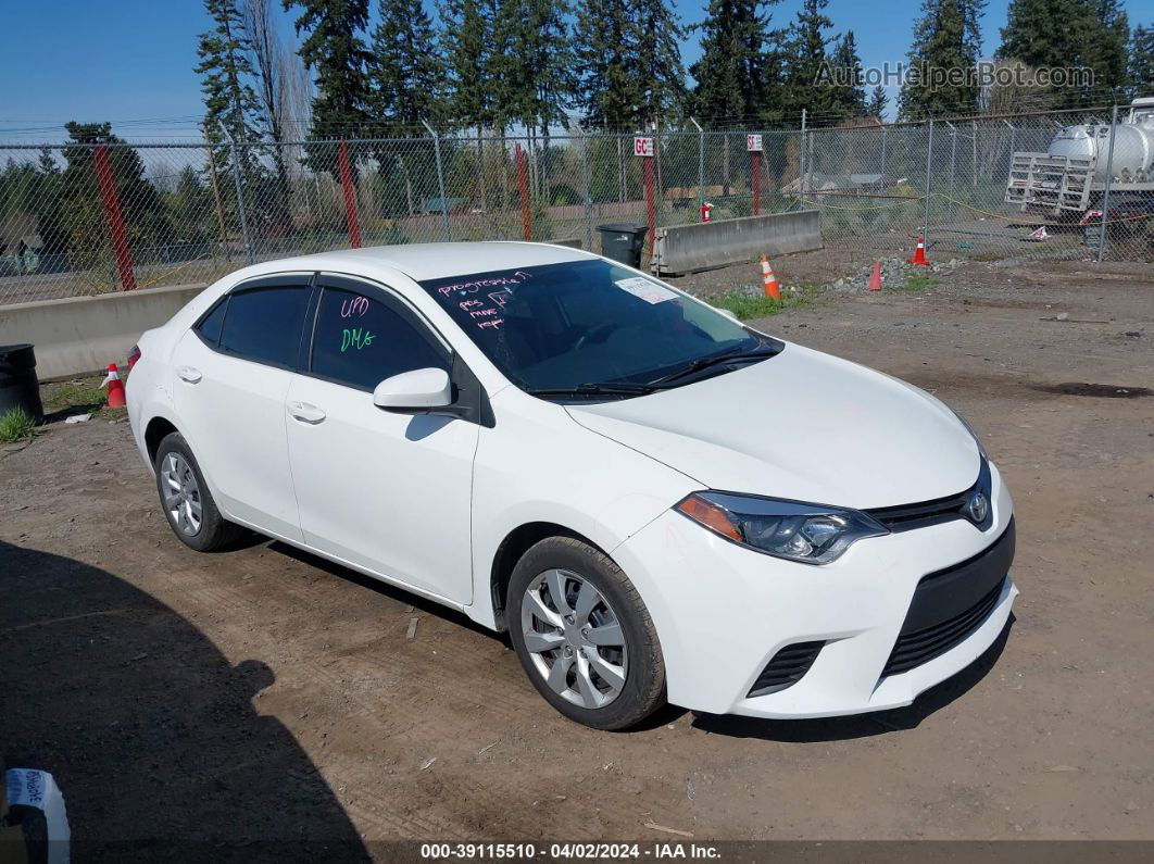 2014 Toyota Corolla Le White vin: 5YFBURHEXEP122380