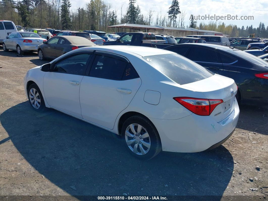 2014 Toyota Corolla Le White vin: 5YFBURHEXEP122380