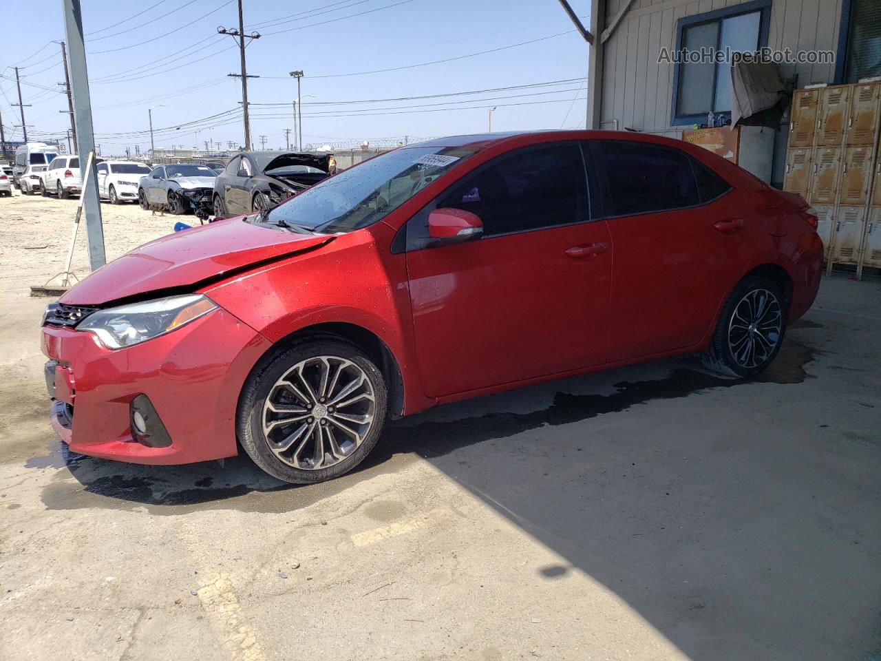 2014 Toyota Corolla L Red vin: 5YFBURHEXEP169005