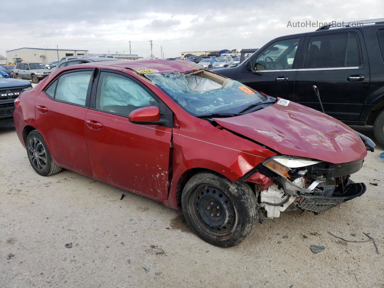 2015 Toyota Corolla L Red vin: 5YFBURHEXFP231780