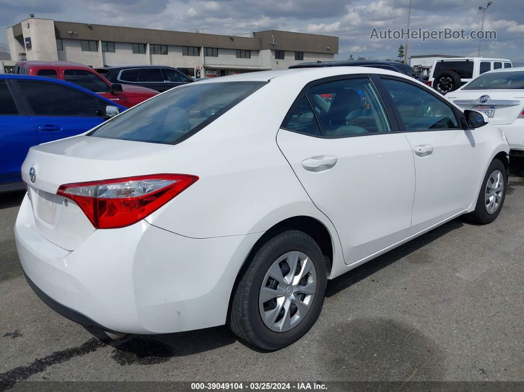 2016 Toyota Corolla L White vin: 5YFBURHEXGP392440