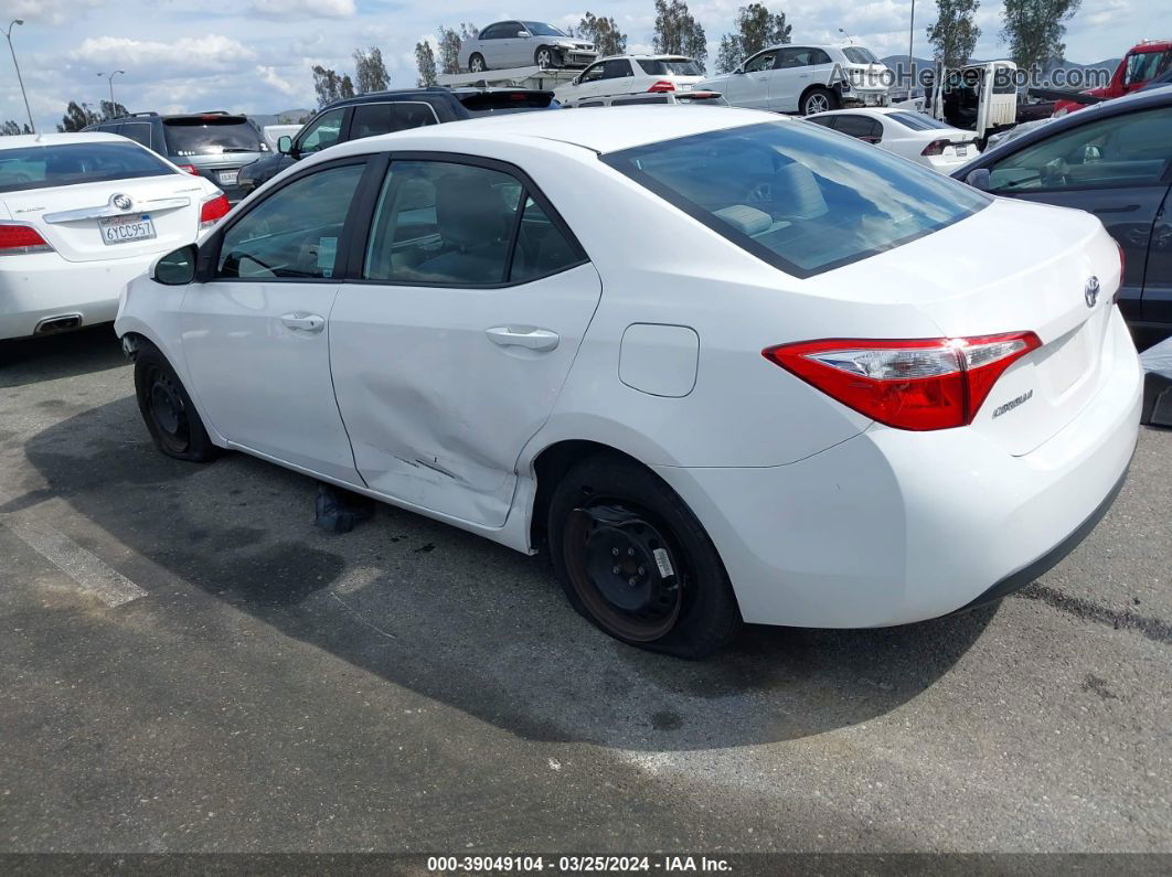 2016 Toyota Corolla L White vin: 5YFBURHEXGP392440