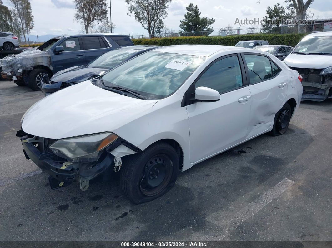 2016 Toyota Corolla L White vin: 5YFBURHEXGP392440