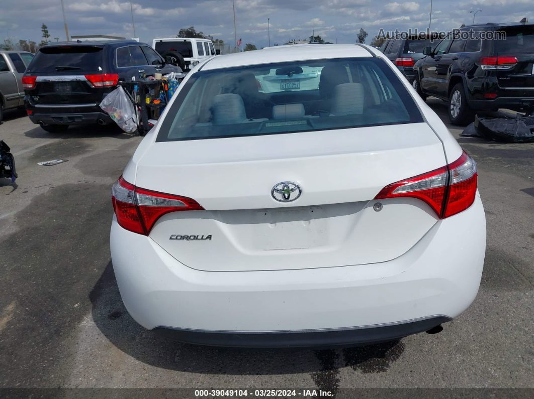 2016 Toyota Corolla L White vin: 5YFBURHEXGP392440