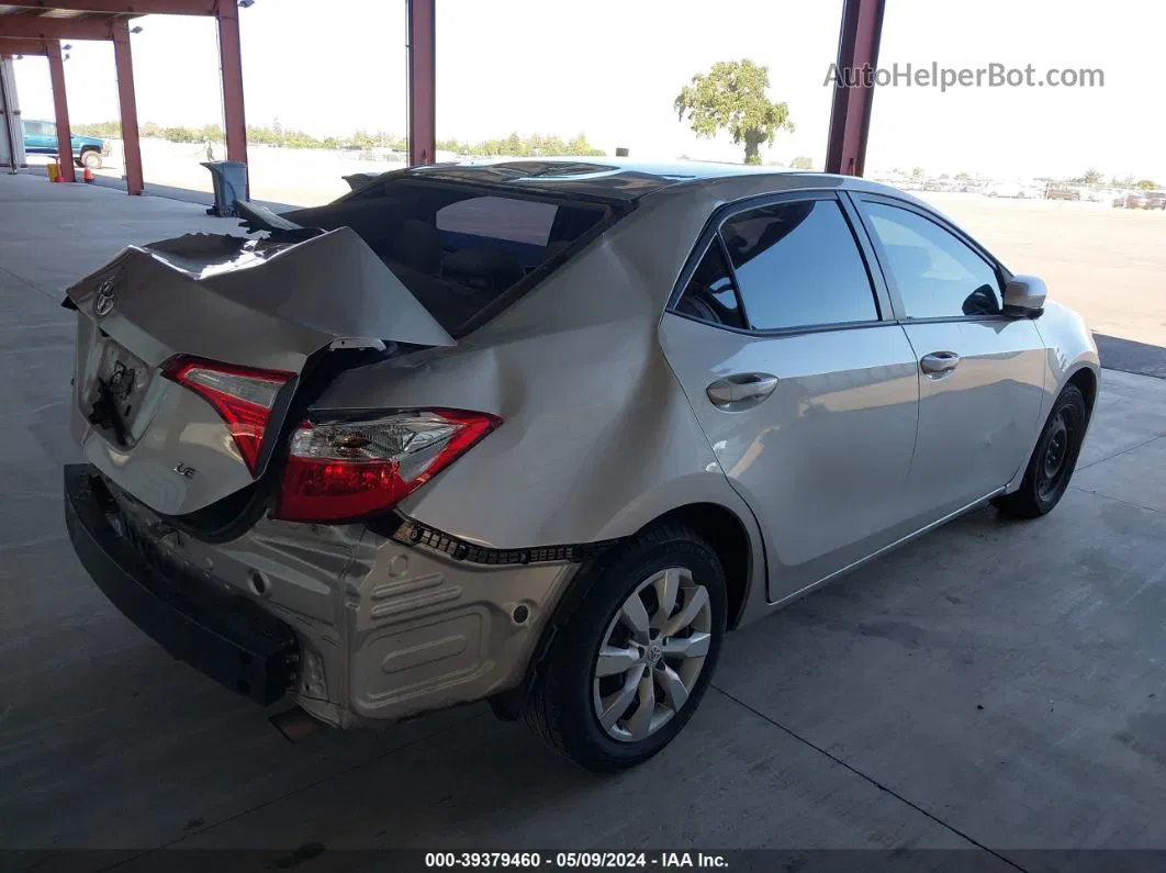 2016 Toyota Corolla Le Silver vin: 5YFBURHEXGP403260