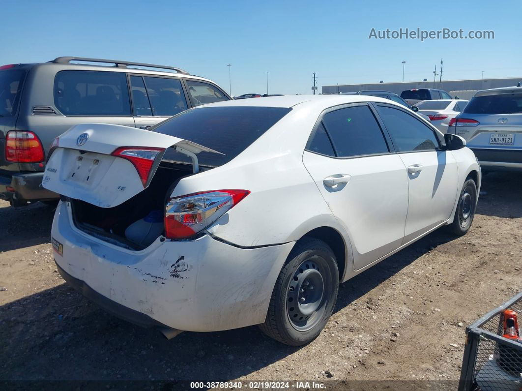 2016 Toyota Corolla Le White vin: 5YFBURHEXGP516108