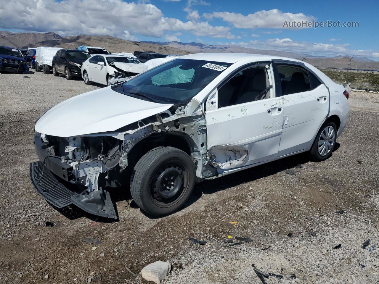 2019 Toyota Corolla L White vin: 5YFBURHEXKP868775