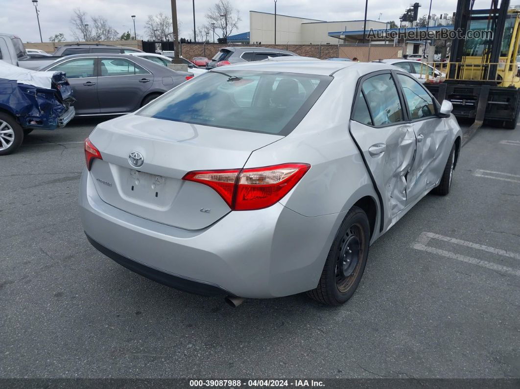 2019 Toyota Corolla Le Silver vin: 5YFBURHEXKP901130