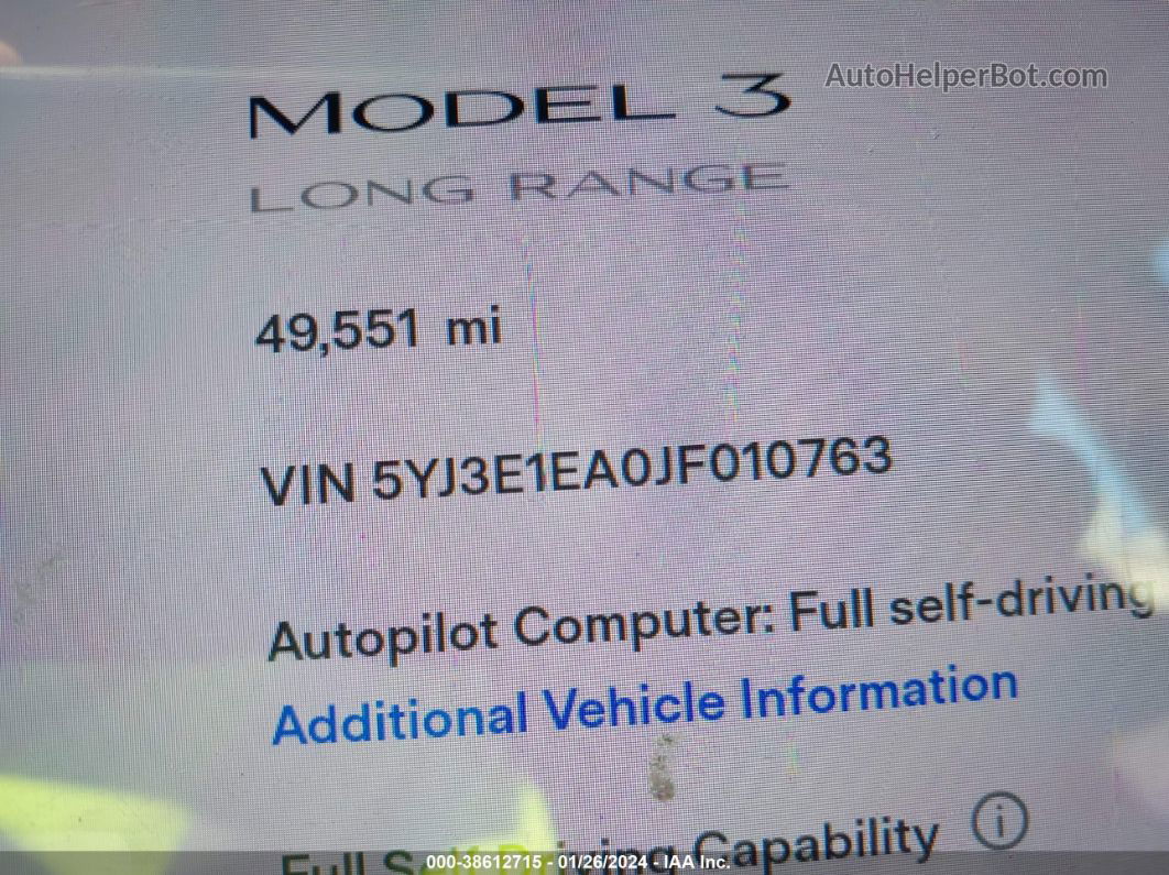 2018 Tesla Model 3 Long Range/mid Range Черный vin: 5YJ3E1EA0JF010763