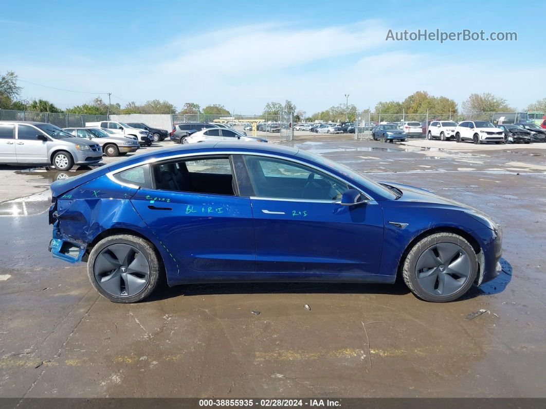 2018 Tesla Model 3 Long Range/mid Range Blue vin: 5YJ3E1EA0JF019611