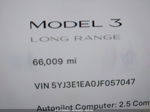 2018 Tesla Model 3 Range Battery Black vin: 5YJ3E1EA0JF057047