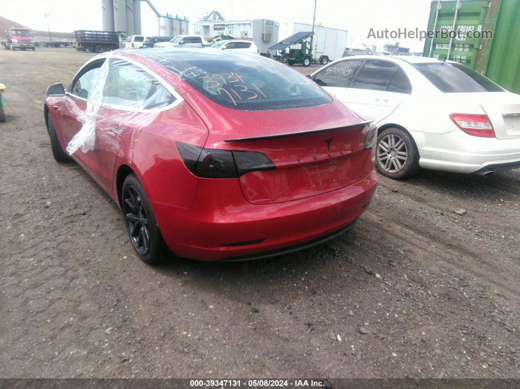 2018 Tesla Model 3 Long Range/mid Range Red vin: 5YJ3E1EA0JF153776