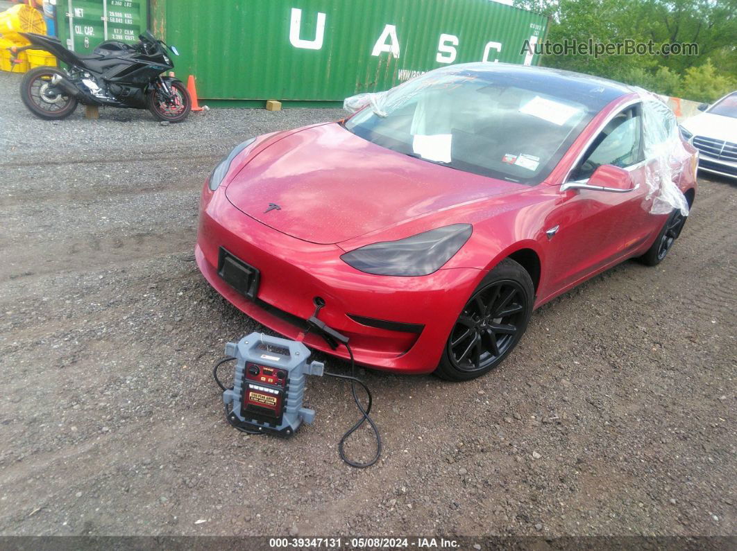 2018 Tesla Model 3 Long Range/mid Range Red vin: 5YJ3E1EA0JF153776