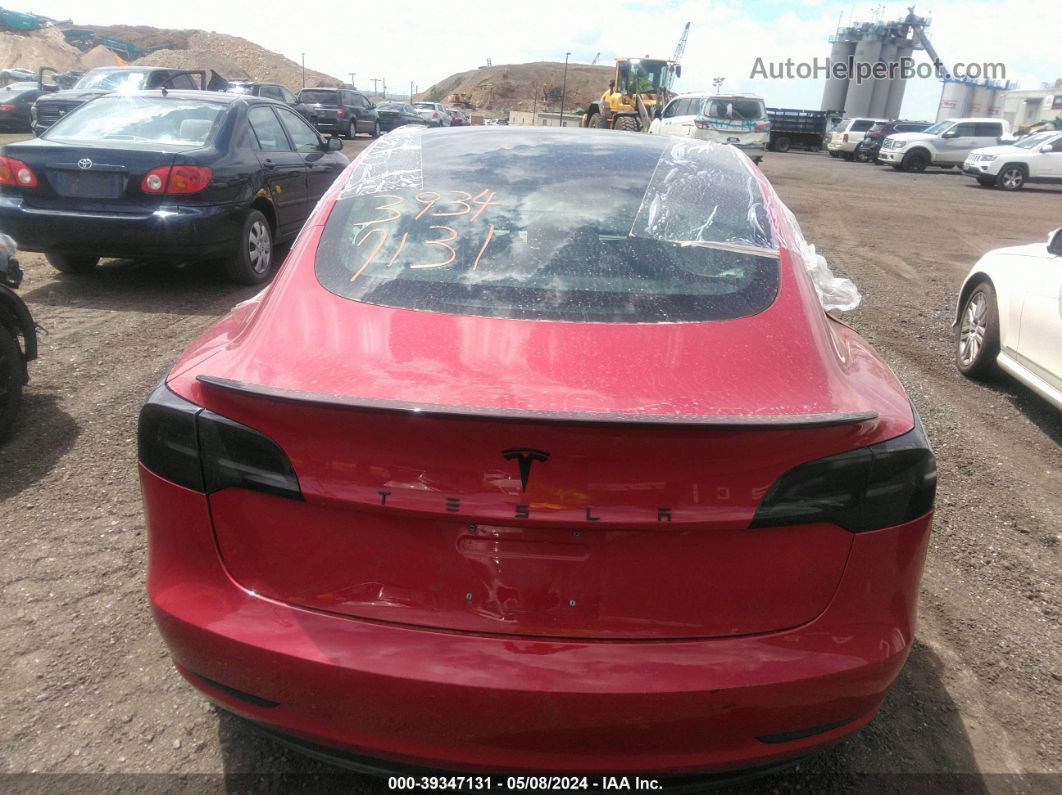 2018 Tesla Model 3 Long Range/mid Range Red vin: 5YJ3E1EA0JF153776