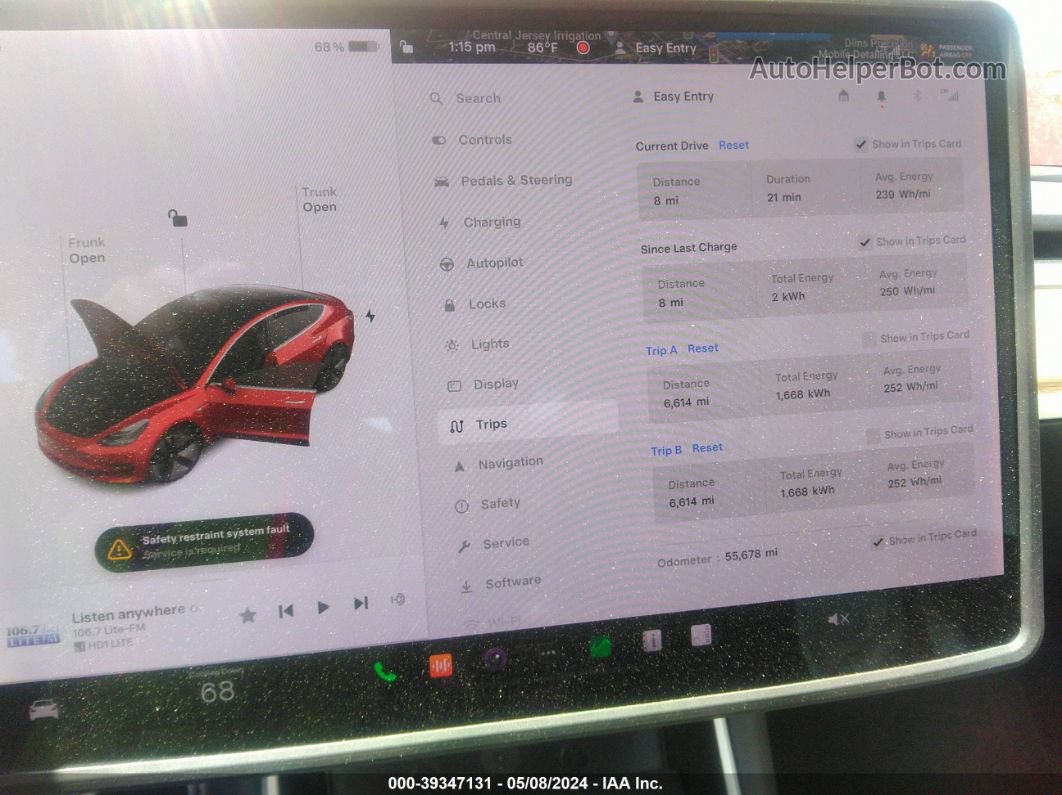 2018 Tesla Model 3 Long Range/mid Range Red vin: 5YJ3E1EA0JF153776